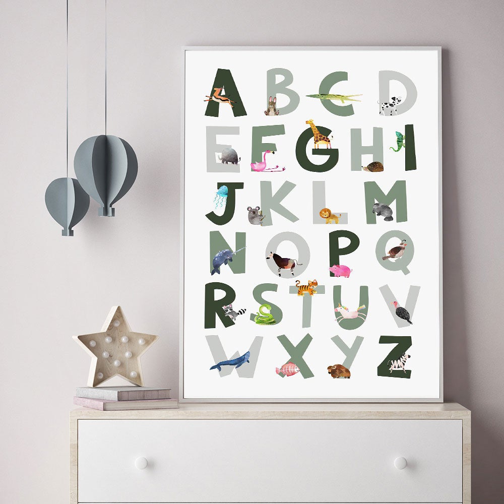 animal-alphabet-wall-printchildrensliving-simply-house-773864 Children's Animal Alphabet Wall Print - Living Simply House