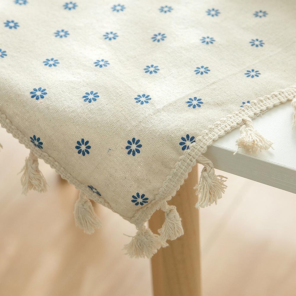 blue-daisy-tableclothtableclothsliving-simply-house-267784 Tablecloths Blue Daisy Tablecloth - Living Simply House