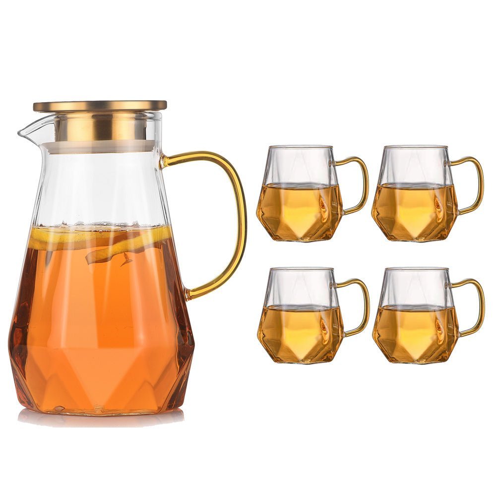 diamond-pattern-heatproof-glass-jugcupsdrinkswareliving-simply-house-679587 Drinksware Diamond Pattern Heatproof Glass Jug/Cups - Living Simply House