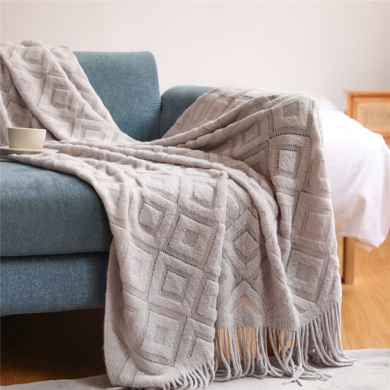 geometric-knitted-blanketblankets-and-throwsliving-simply-house-169593 Blankets and Throws Geometric Knitted Blanket - Living Simply House