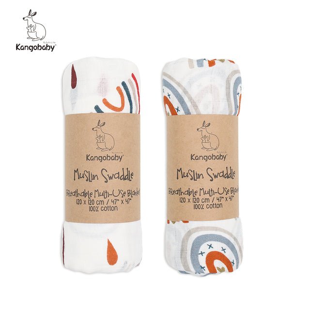 kangobaby-100-cotton-muslin-swaddle-2pkchildrensliving-simply-house-251204 Children's Kangobaby 100% Cotton Muslin Swaddle (2pk) - Living Simply House