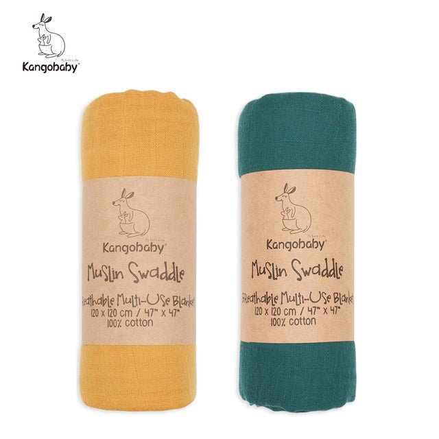 kangobaby-100-cotton-muslin-swaddle-2pkchildrensliving-simply-house-526733 Children's Kangobaby 100% Cotton Muslin Swaddle (2pk) - Living Simply House