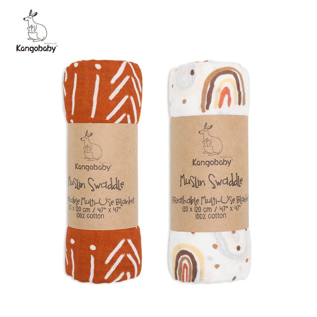 kangobaby-100-cotton-muslin-swaddle-2pkchildrensliving-simply-house-560264 Children's Kangobaby 100% Cotton Muslin Swaddle (2pk) - Living Simply House