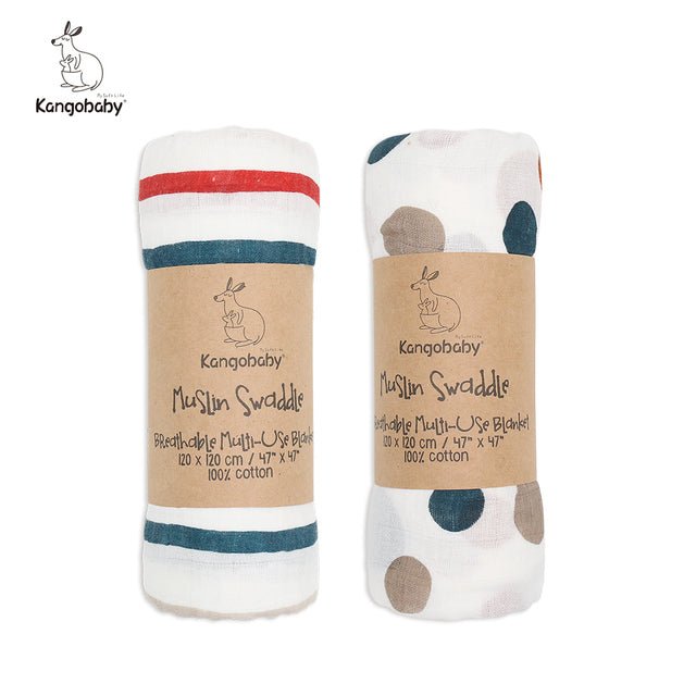 kangobaby-100-cotton-muslin-swaddle-2pkchildrensliving-simply-house-606394 Children's Kangobaby 100% Cotton Muslin Swaddle (2pk) - Living Simply House