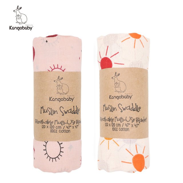 kangobaby-100-cotton-muslin-swaddle-2pkchildrensliving-simply-house-626713 Children's Kangobaby 100% Cotton Muslin Swaddle (2pk) - Living Simply House