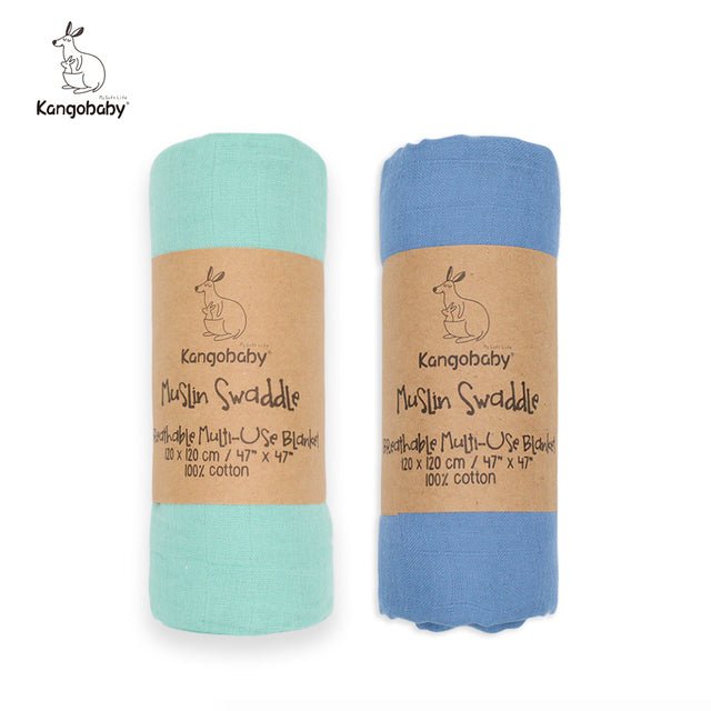 kangobaby-100-cotton-muslin-swaddle-2pkchildrensliving-simply-house-687306 Children's Kangobaby 100% Cotton Muslin Swaddle (2pk) - Living Simply House