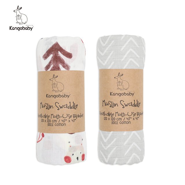 kangobaby-100-cotton-muslin-swaddle-2pkchildrensliving-simply-house-838155 Children's Kangobaby 100% Cotton Muslin Swaddle (2pk) - Living Simply House