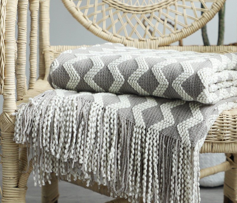 nordic-two-tone-knitted-blanketblankets-and-throwsliving-simply-house-512811 Blankets and Throws Nordic Two-Tone Knitted Blanket - Living Simply House