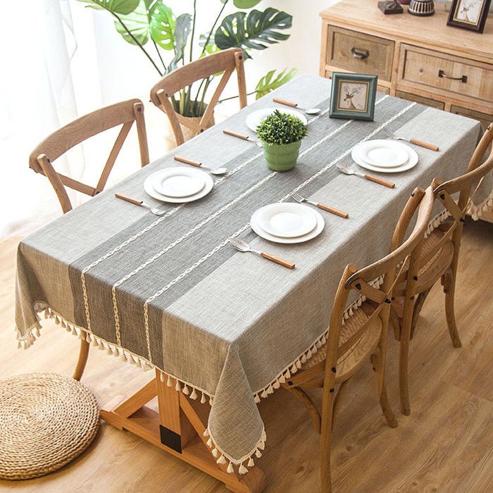 plaid-linen-tablecloth-with-tasselstableclothliving-simply-house-793688 Tablecloth Plaid Linen Tablecloth with Tassels - Living Simply House