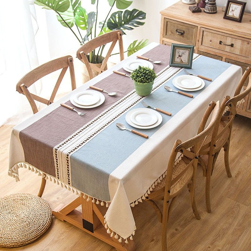 plaid-linen-tablecloth-with-tasselstableclothliving-simply-house-946968 Tablecloth Plaid Linen Tablecloth with Tassels - Living Simply House