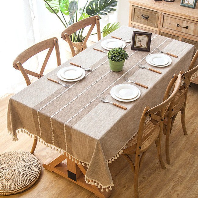 plaid-linen-tablecloth-with-tasselstableclothliving-simply-house-959638 Tablecloth Plaid Linen Tablecloth with Tassels - Living Simply House