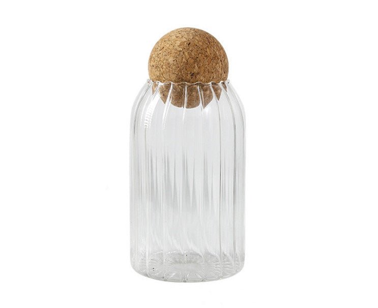 striped-cork-sealed-glass-jarskitchenliving-simply-house-521829 Kitchen Striped Cork Sealed Glass Jars - Living Simply House