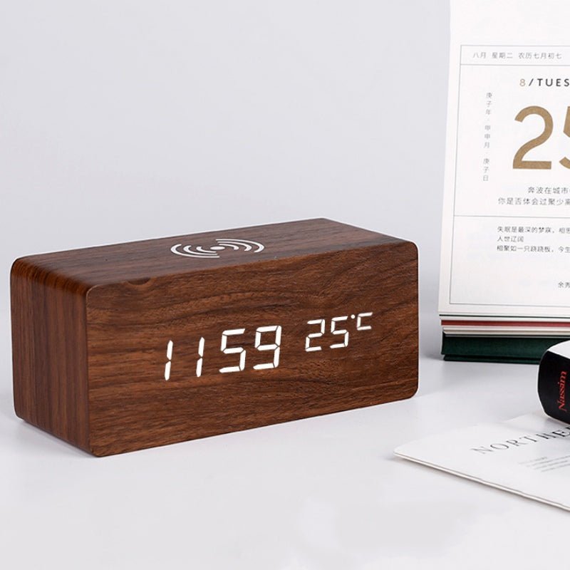 wooden-electric-alarm-clock-with-wireless-charging-padelectronicsliving-simply-house-392085 Electronics Wooden Electric Alarm Clock with Wireless Charging Pad - Living Simply House