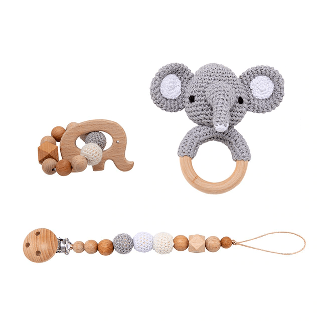 wooden-elephant-teethers-set-540640 Children's Wooden Elephant Teethers Set - Living Simply House